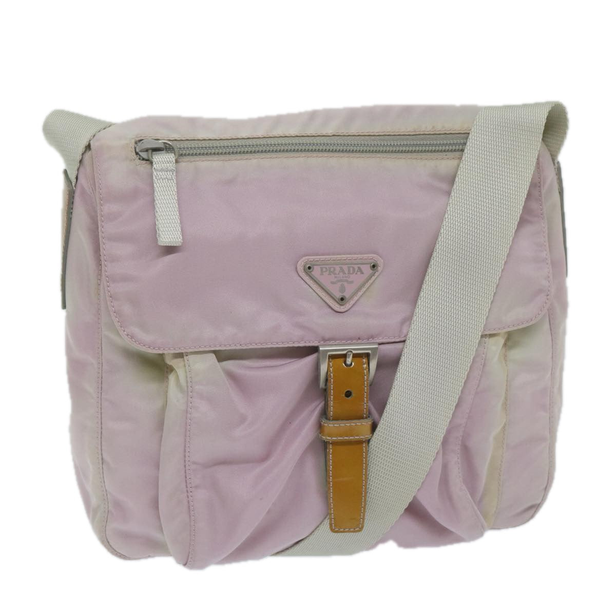 PRADA Shoulder Bag Nylon Pink Auth bs11377