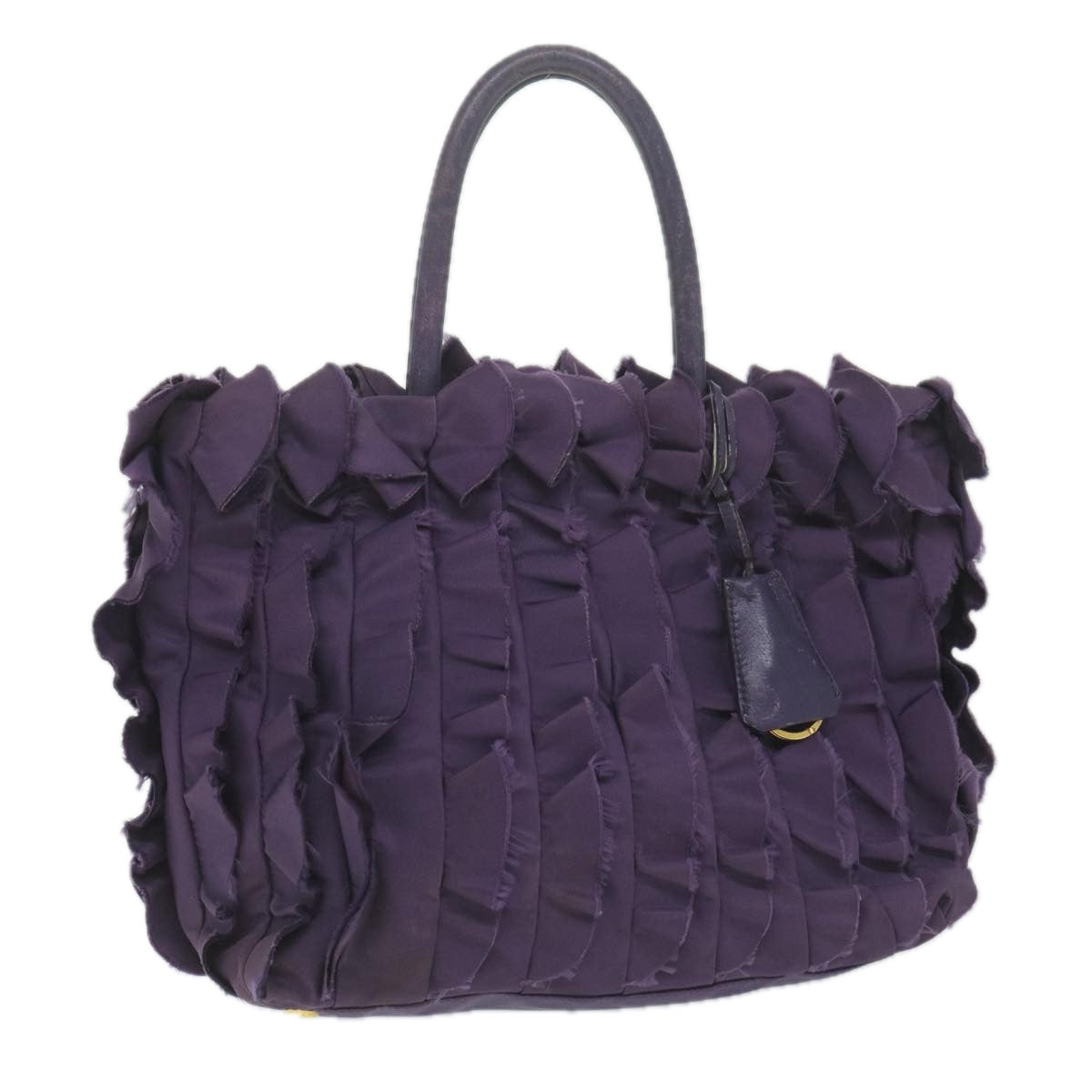 PRADA Hand Bag Nylon Purple Auth bs11378