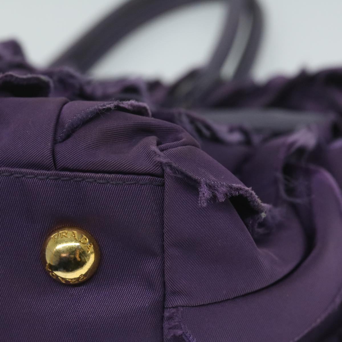 PRADA Hand Bag Nylon Purple Auth bs11378