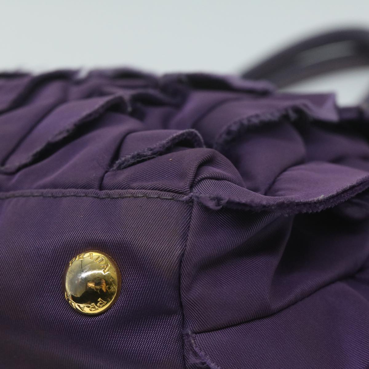 PRADA Hand Bag Nylon Purple Auth bs11378