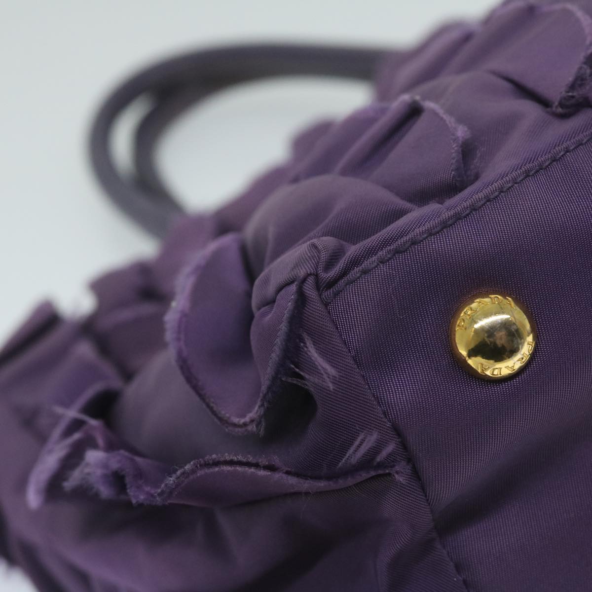 PRADA Hand Bag Nylon Purple Auth bs11378