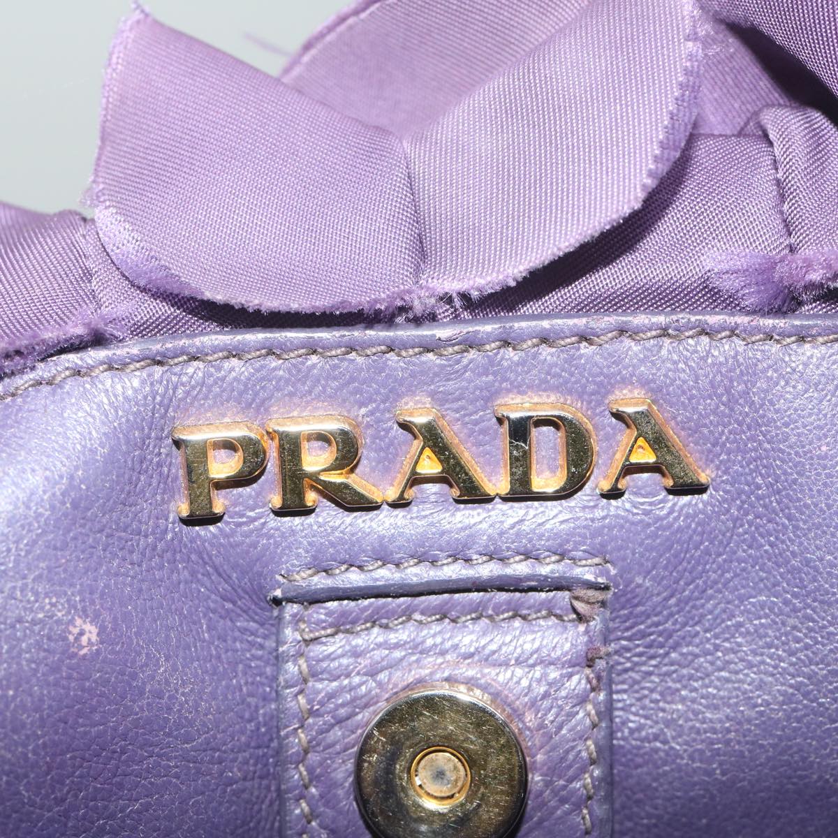 PRADA Hand Bag Nylon Purple Auth bs11378