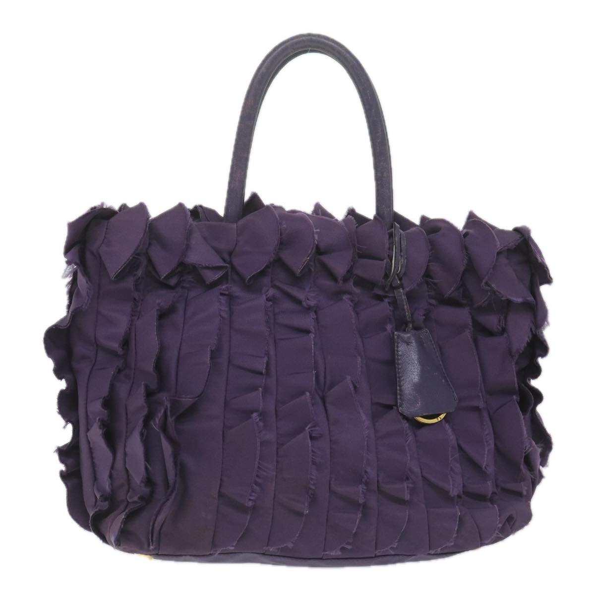 PRADA Hand Bag Nylon Purple Auth bs11378