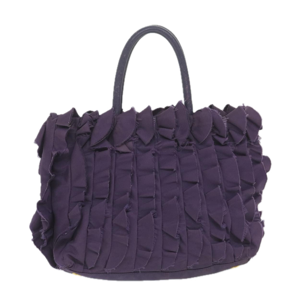 PRADA Hand Bag Nylon Purple Auth bs11378