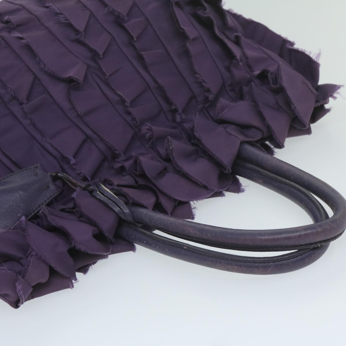 PRADA Hand Bag Nylon Purple Auth bs11378