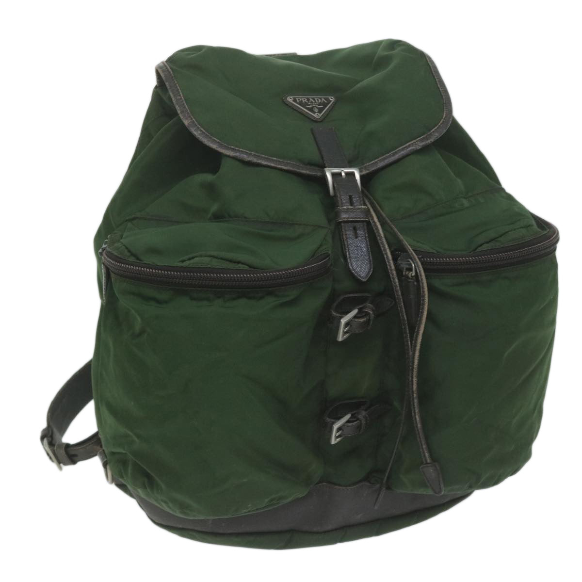 PRADA Backpack Nylon Green Auth bs11393