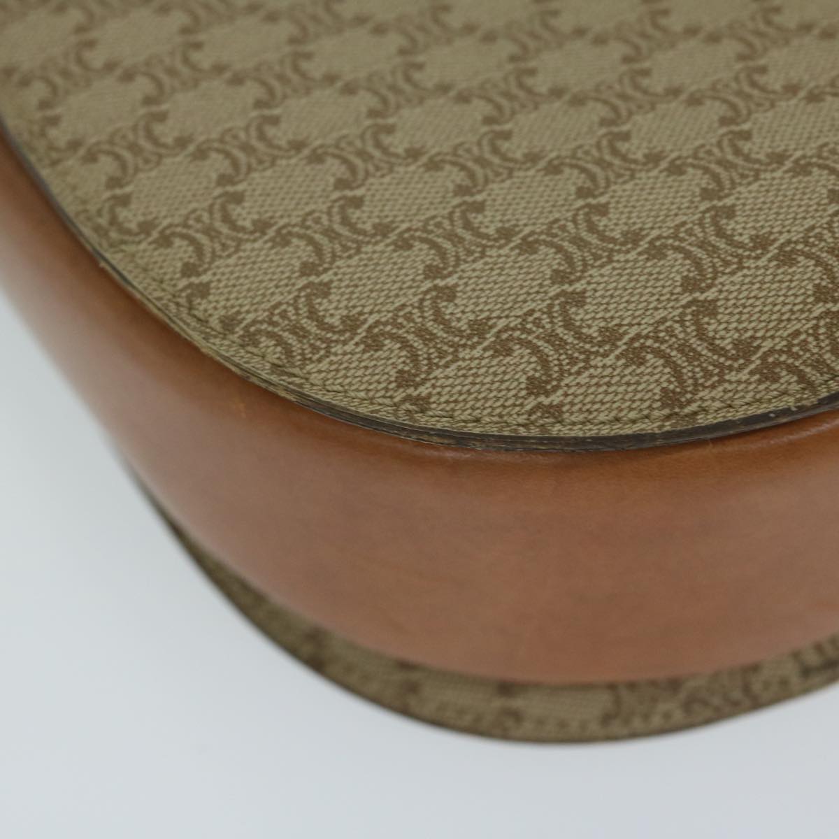 CELINE Macadam Canvas Hand Bag Beige Auth bs11411