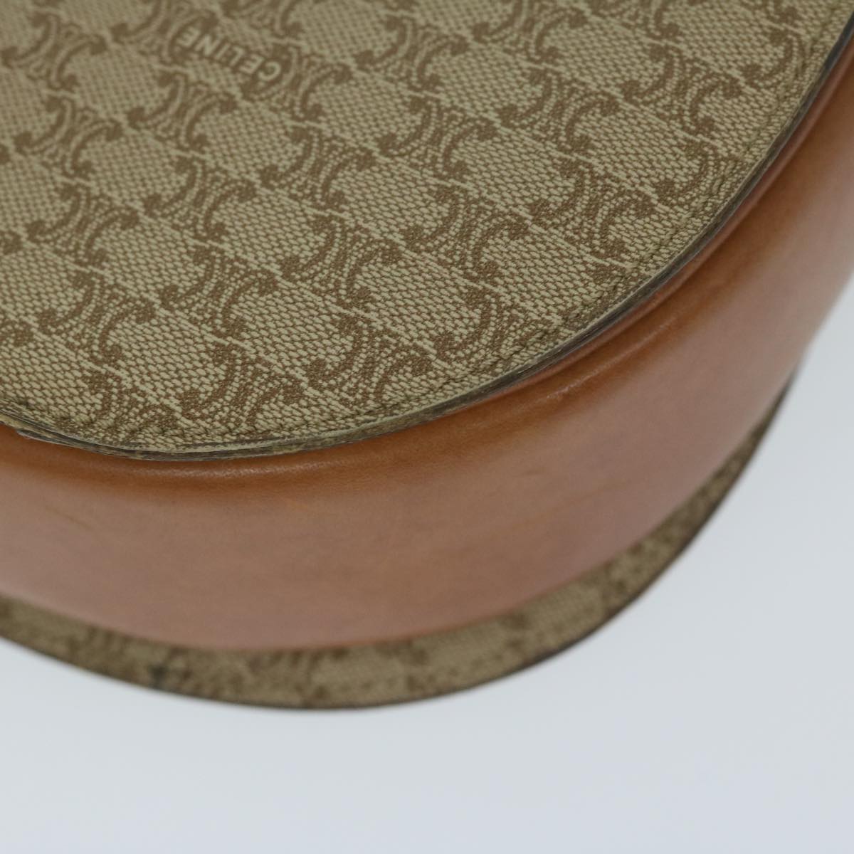 CELINE Macadam Canvas Hand Bag Beige Auth bs11411