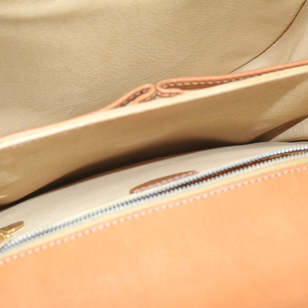 CELINE Macadam Canvas Hand Bag Beige Auth bs11411