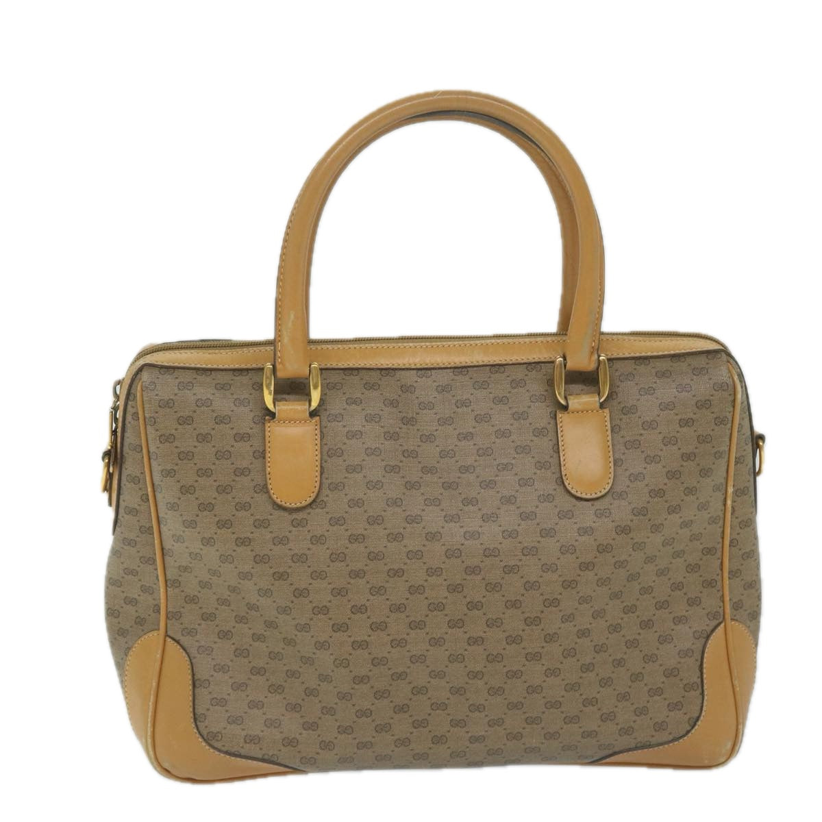 GUCCI Micro GG Supreme Boston Bag PVC Leather Beige 002 122 0033 Auth bs11413