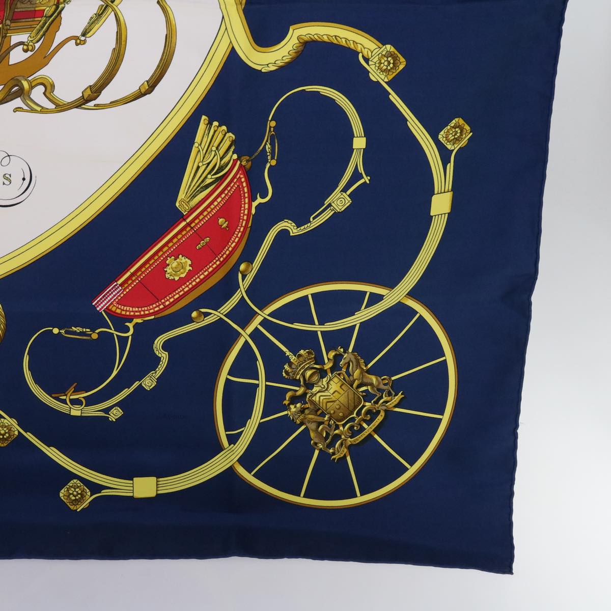 HERMES Carre 90 SPRINGS Scarf Silk Navy Auth bs11424