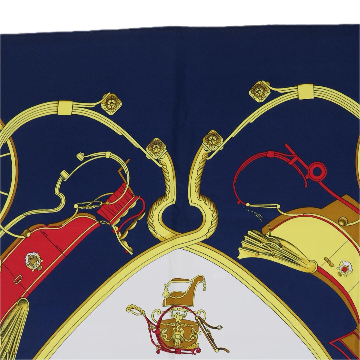 HERMES Carre 90 SPRINGS Scarf Silk Navy Auth bs11424