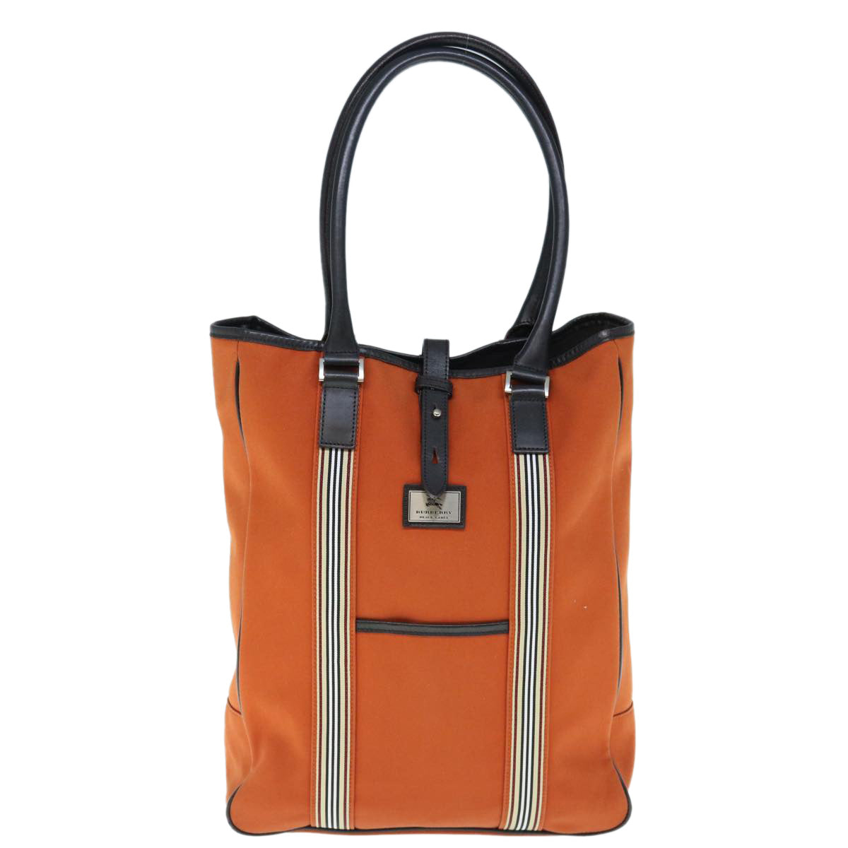 BURBERRY Black label Shoulder Bag Canvas Orange Auth bs11428