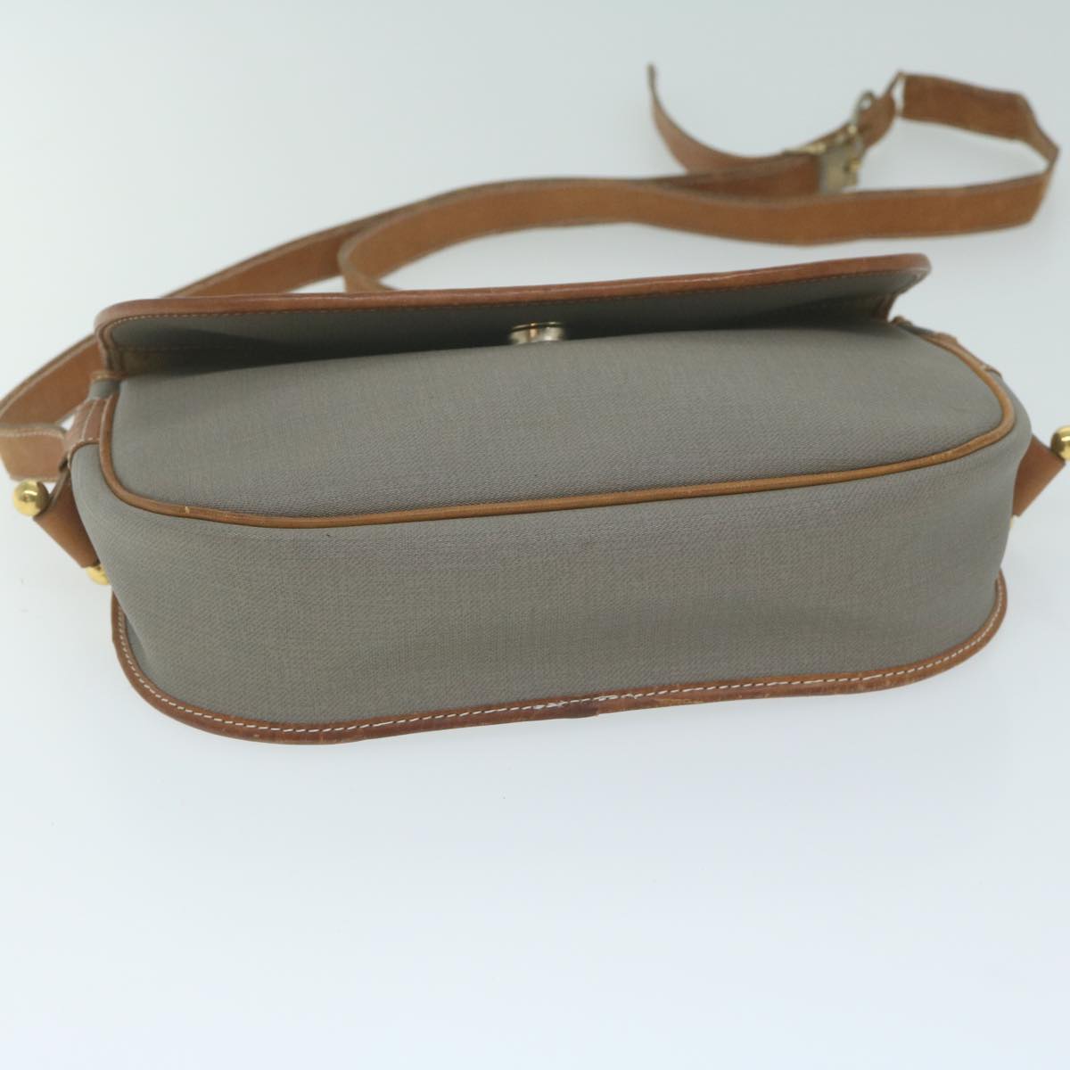 Christian Dior Shoulder Bag Canvas Gray Auth bs11463