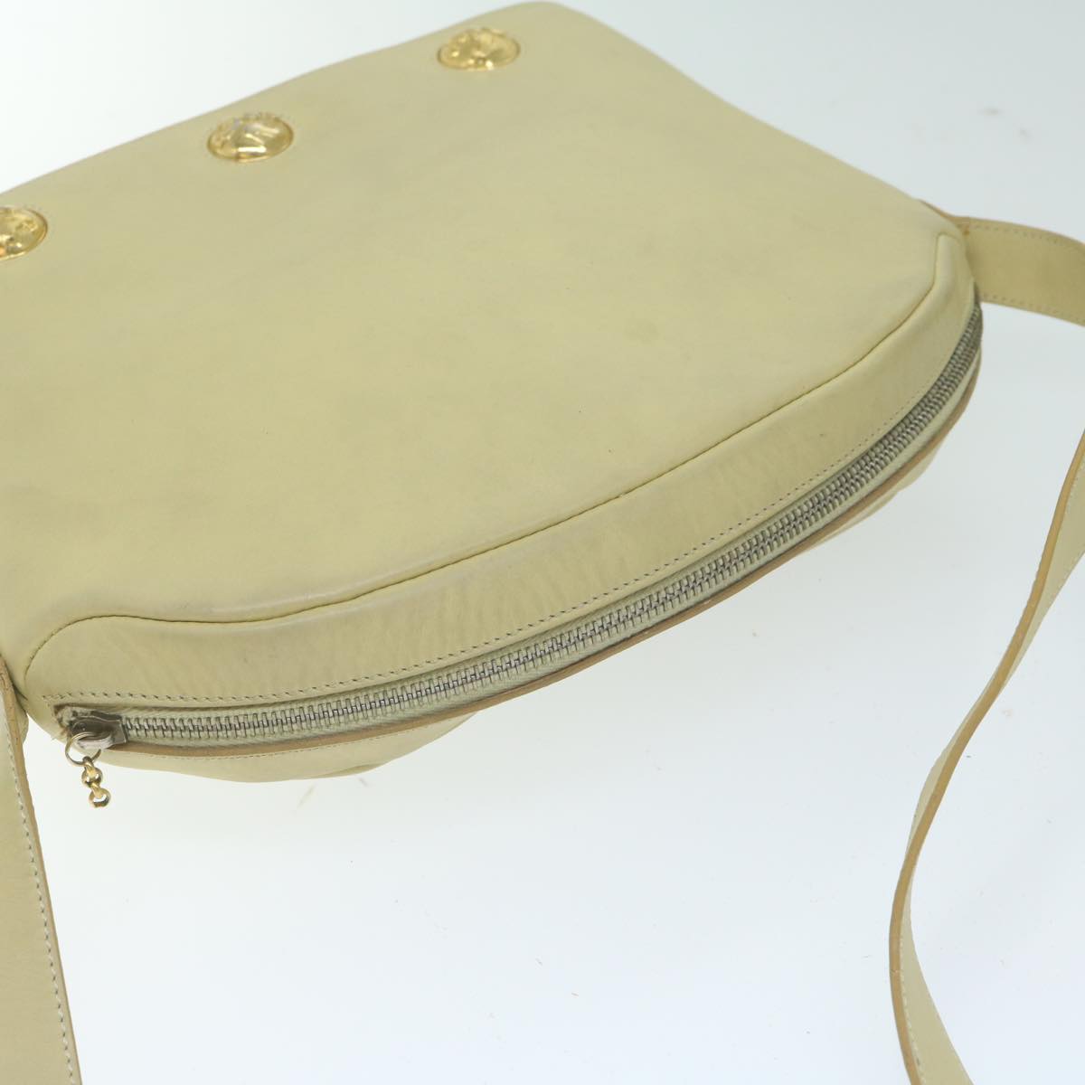 Salvatore Ferragamo Shoulder Bag Leather 2Set Green Beige Auth bs11482