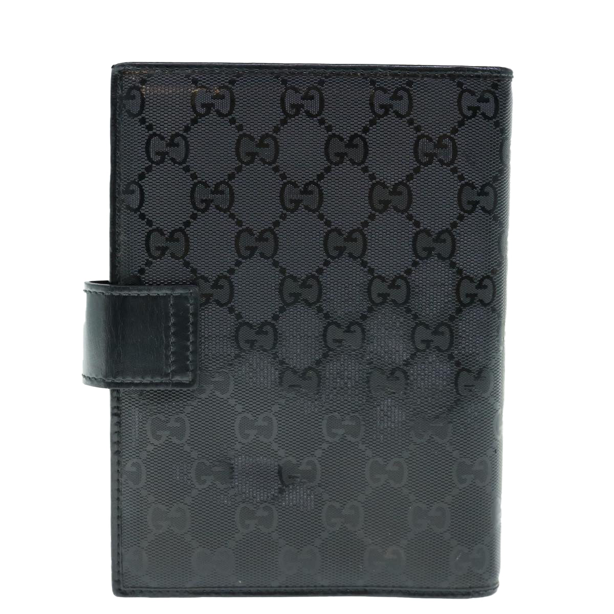 GUCCI GG Canvas Agenda Day Planner Cover Black 115241 Auth bs11487