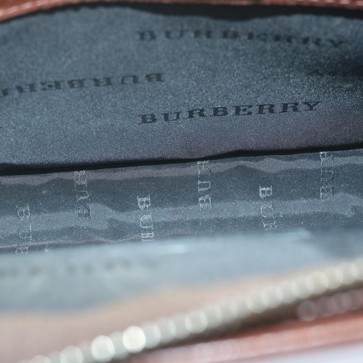 BURBERRY Clutch Bag Leather Brown Auth bs11520