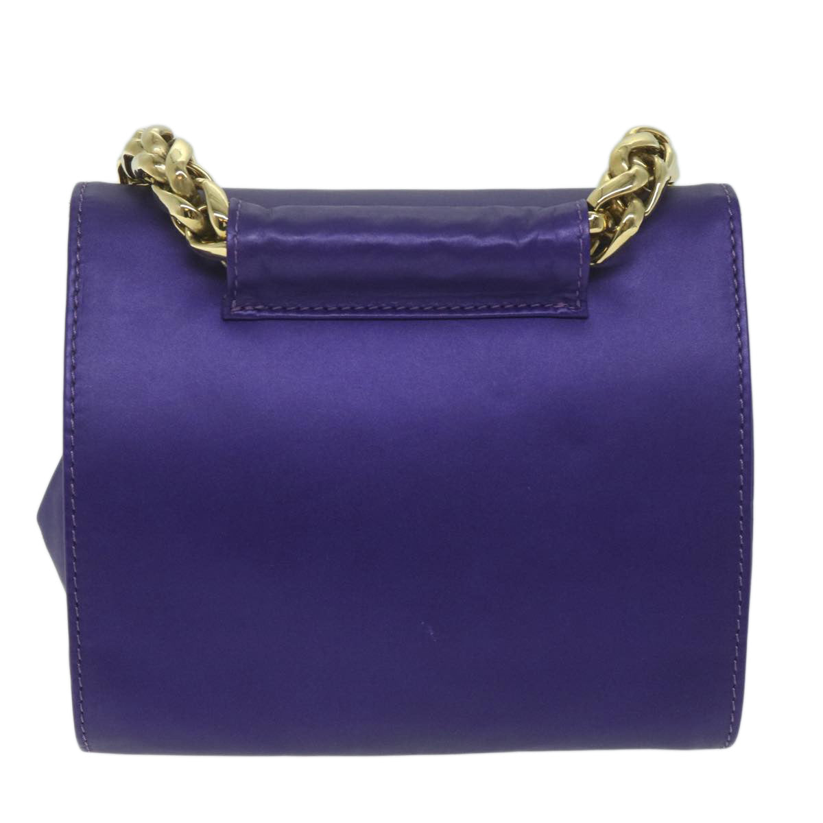 LOEWE Chain Shoulder Bag Leather Purple Auth bs11521