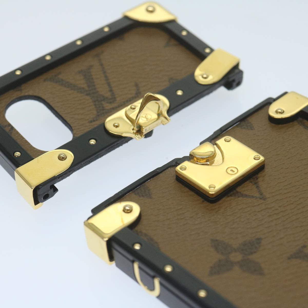 LOUIS VUITTON Monogram Reverse Eye Trunk iPhone X Case M62619 LV Auth bs11533