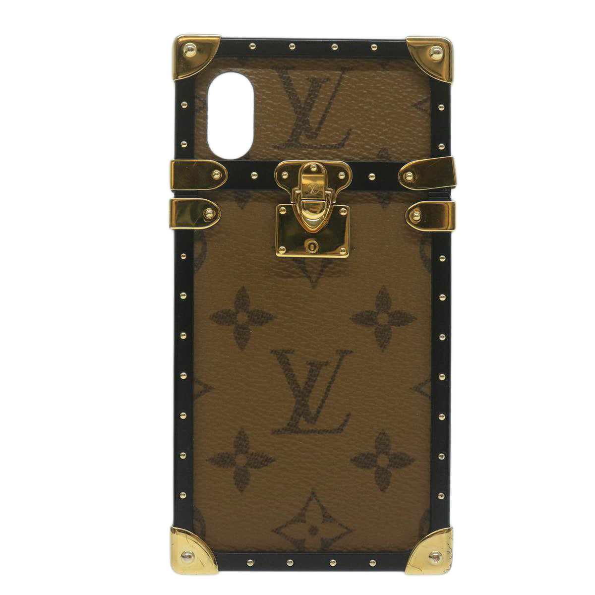 LOUIS VUITTON Monogram Reverse Eye Trunk iPhone X Case M62619 LV Auth bs11533