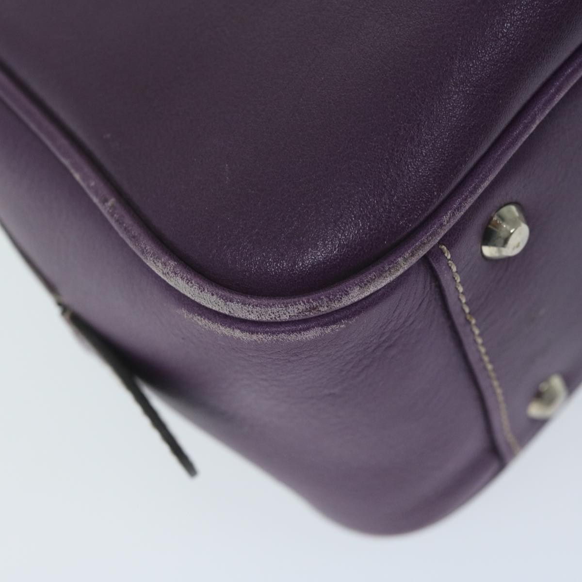 BURBERRY Shoulder Bag Leather Purple Auth bs11546