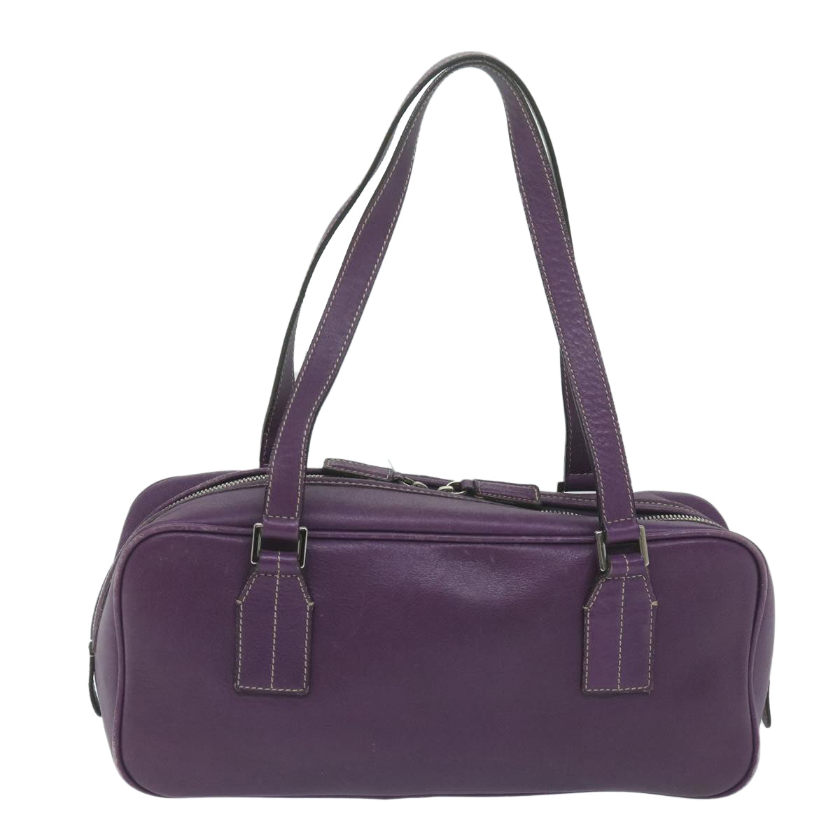 BURBERRY Shoulder Bag Leather Purple Auth bs11546