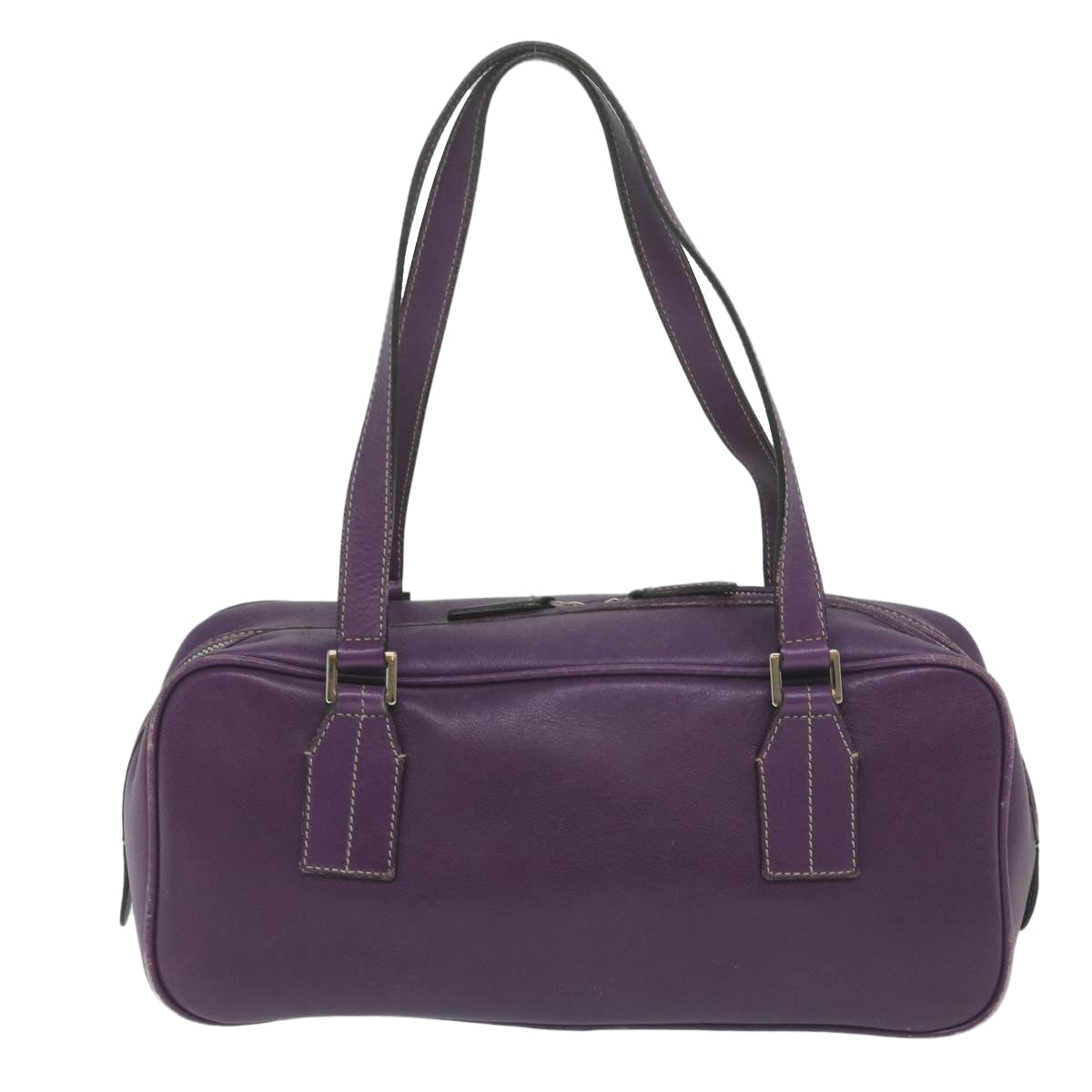 BURBERRY Shoulder Bag Leather Purple Auth bs11546