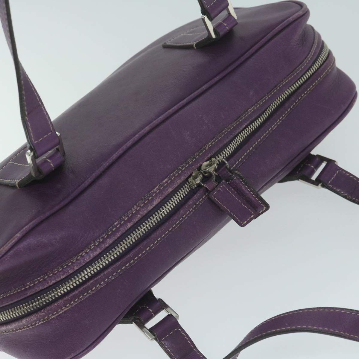 BURBERRY Shoulder Bag Leather Purple Auth bs11546