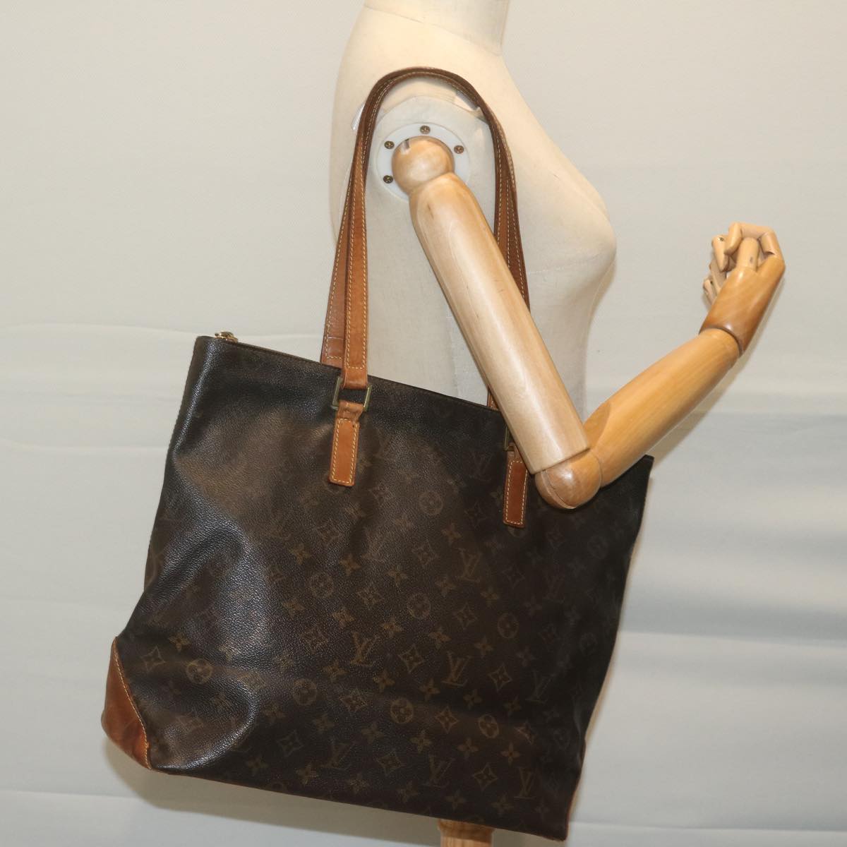 LOUIS VUITTON Monogram Cabas Mezzo Tote Bag M51151 LV Auth bs11575