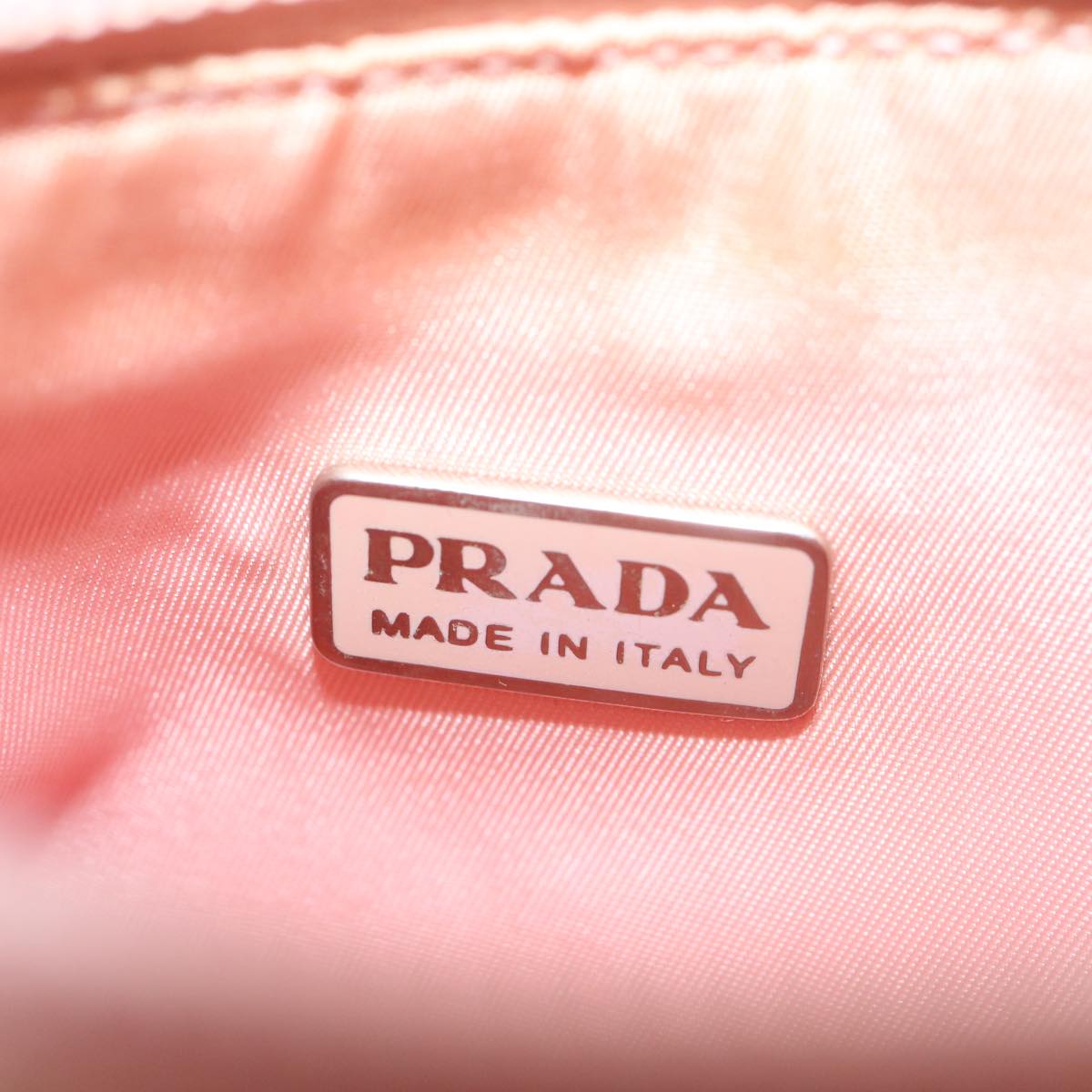 PRADA Sports Hand Bag Canvas Beige Pink Auth bs11578