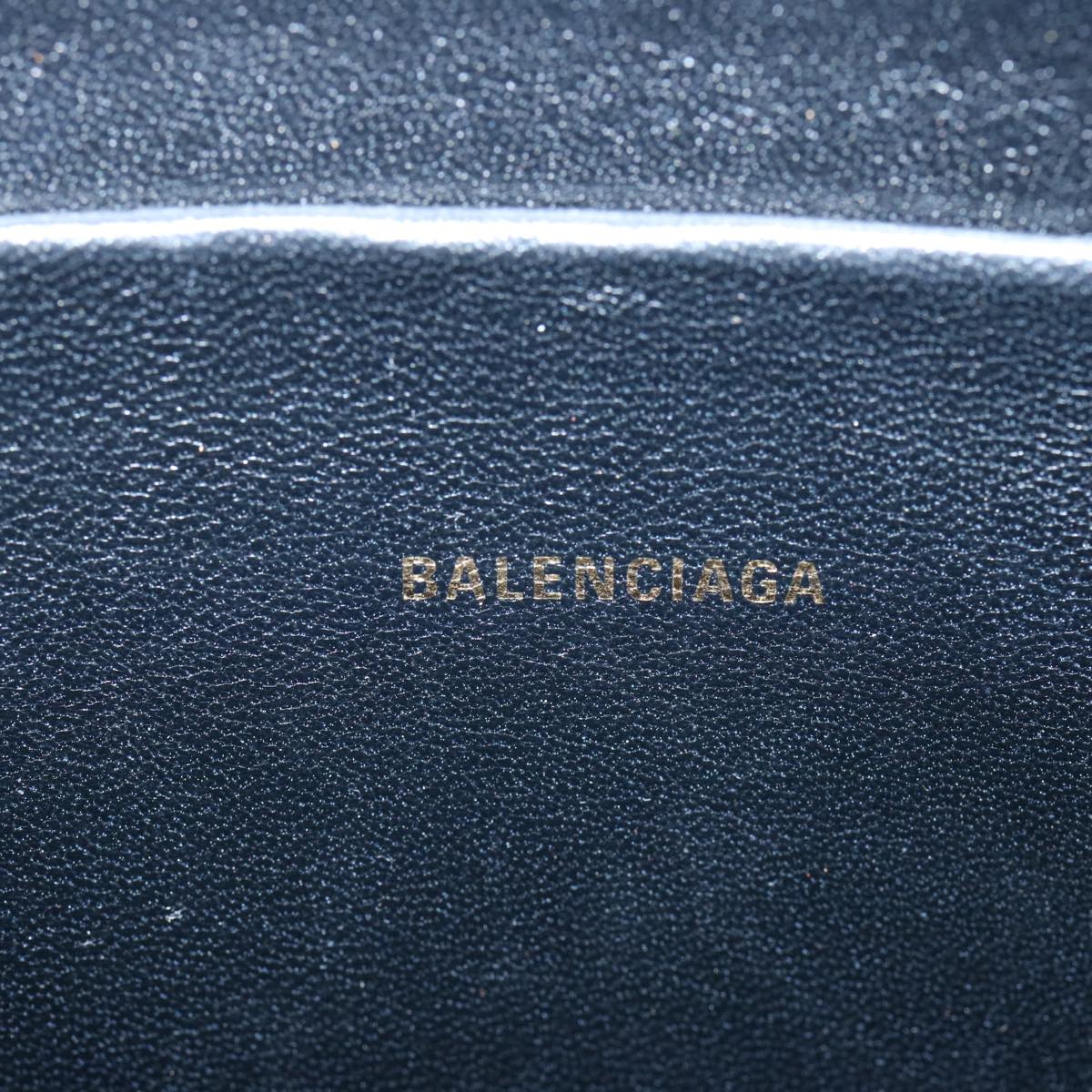 BALENCIAGA Clutch Bag Leather White Auth bs11590