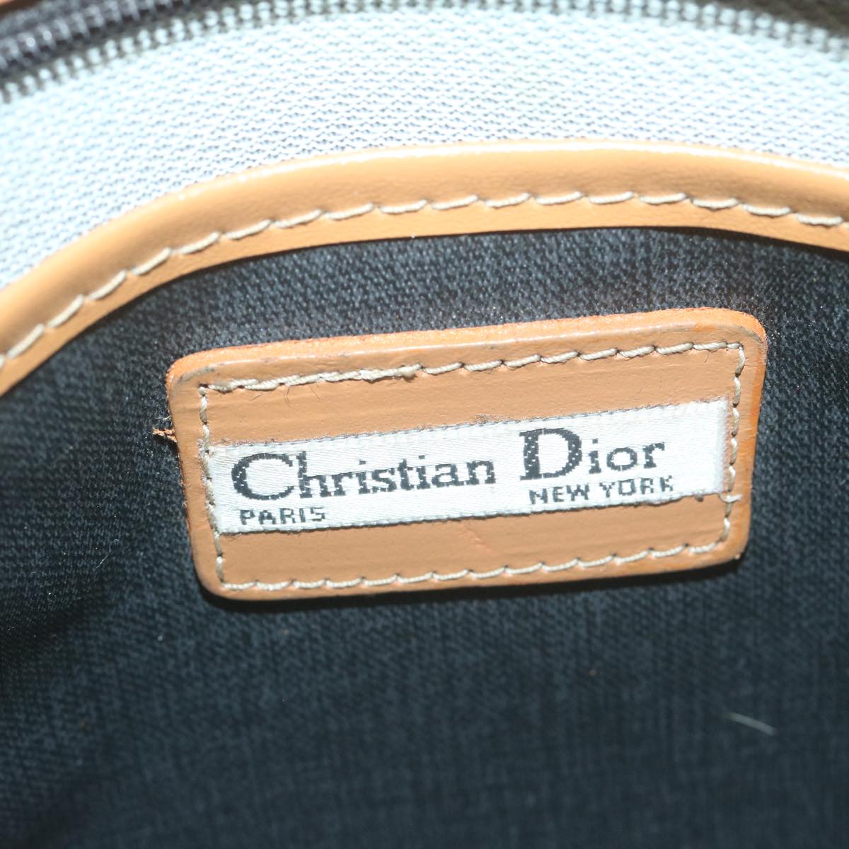 Christian Dior Clutch Bag PVC Canvas Black Auth bs11617