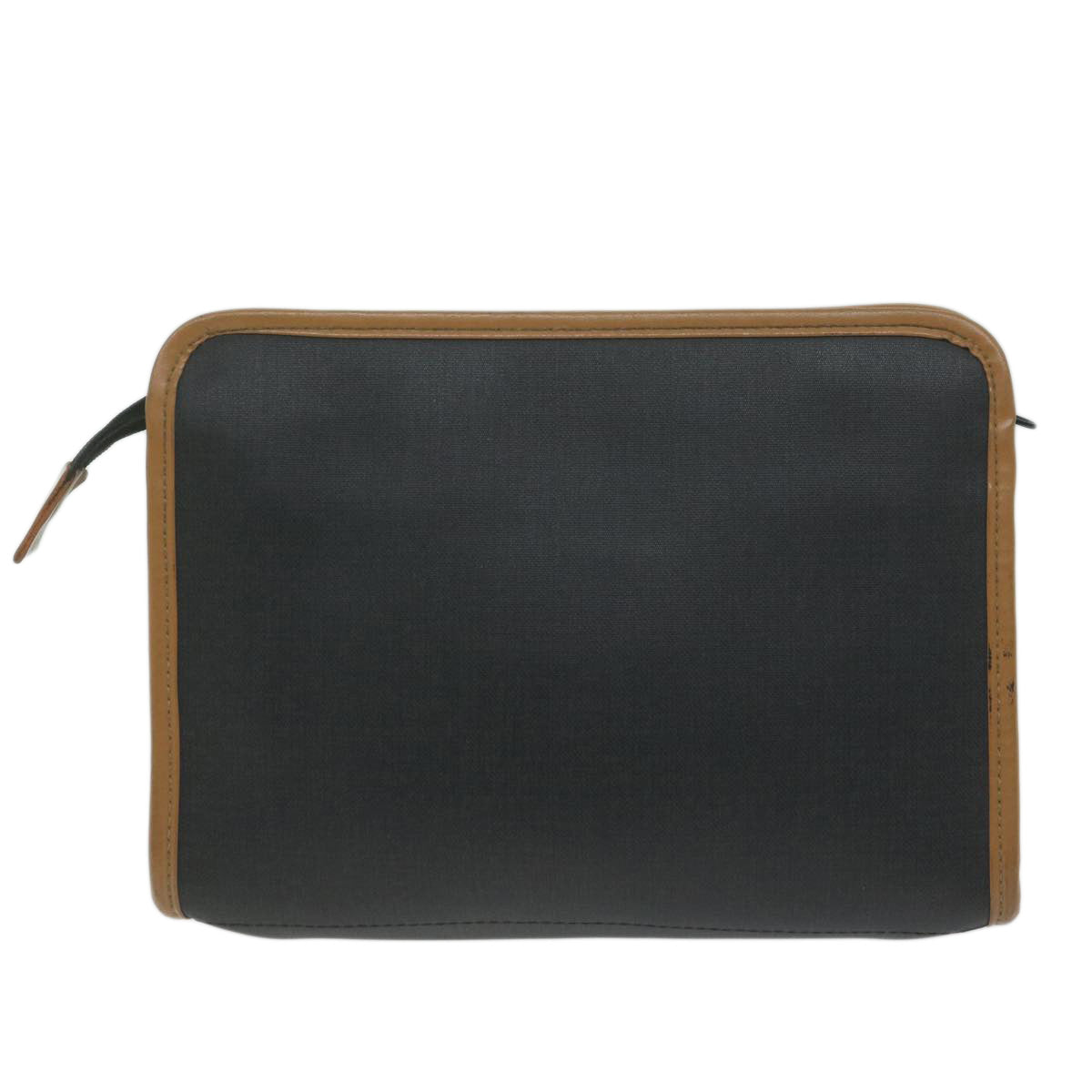 Christian Dior Clutch Bag PVC Canvas Black Auth bs11617