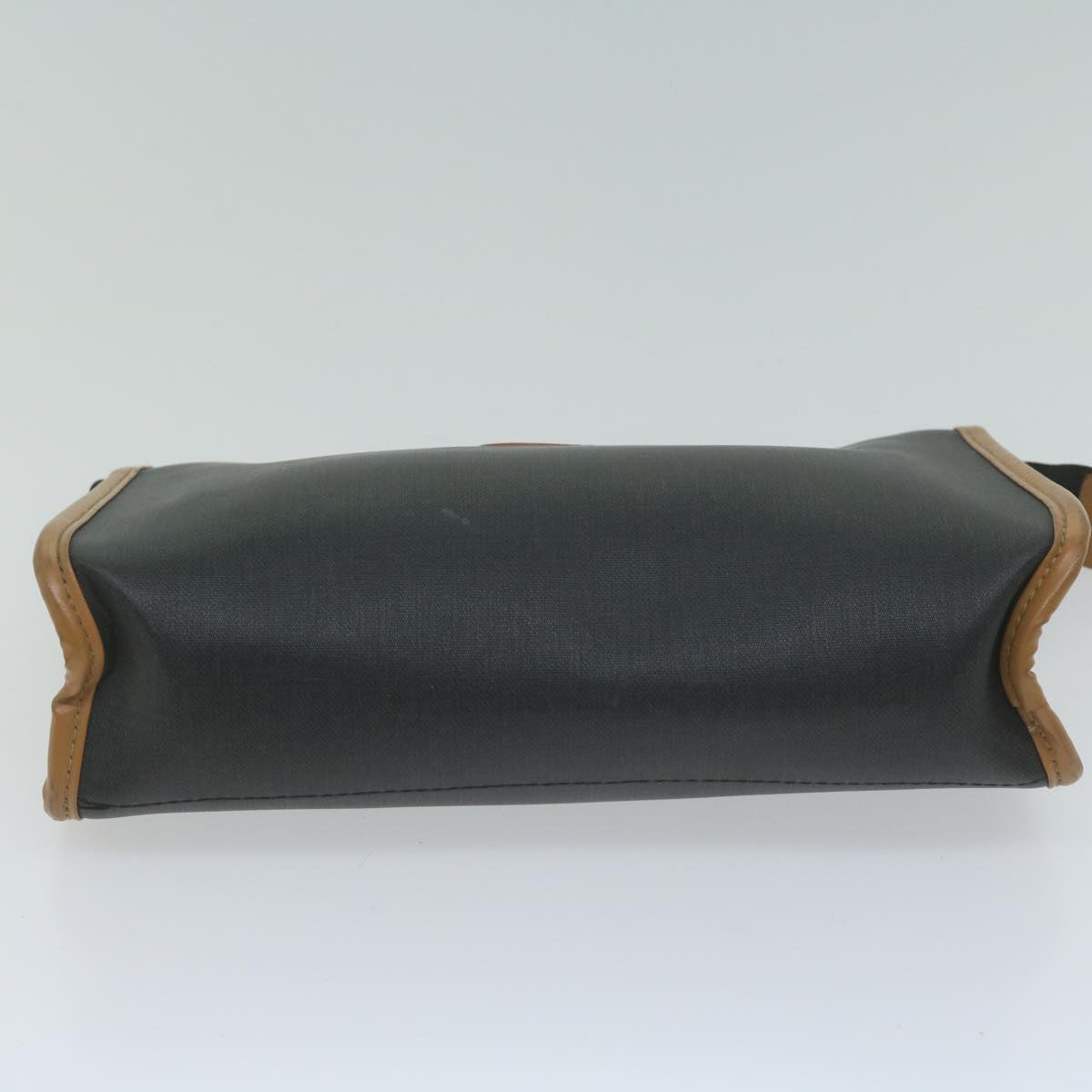 Christian Dior Clutch Bag PVC Canvas Black Auth bs11617