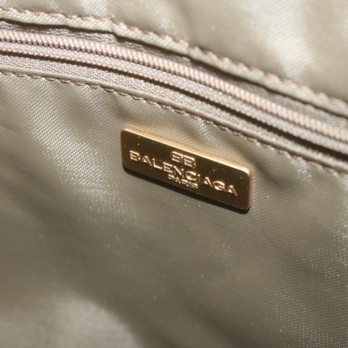 BALENCIAGA Boston Bag Nylon Brown Auth bs11622