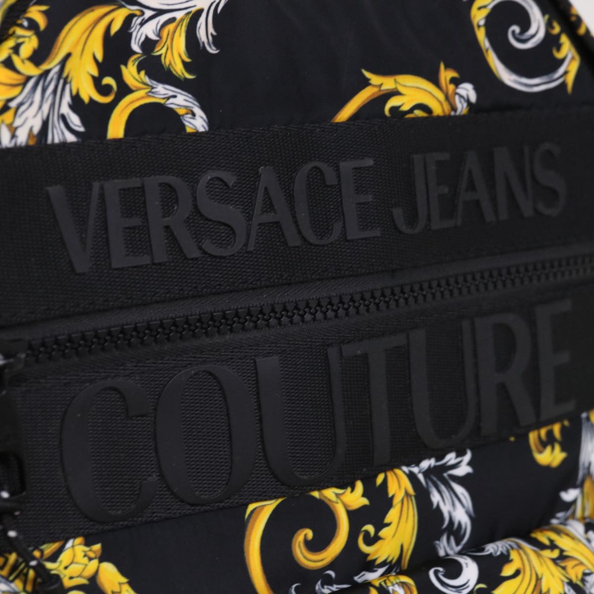 VERSACE Backpack Nylon Brown Yellow Auth bs11669