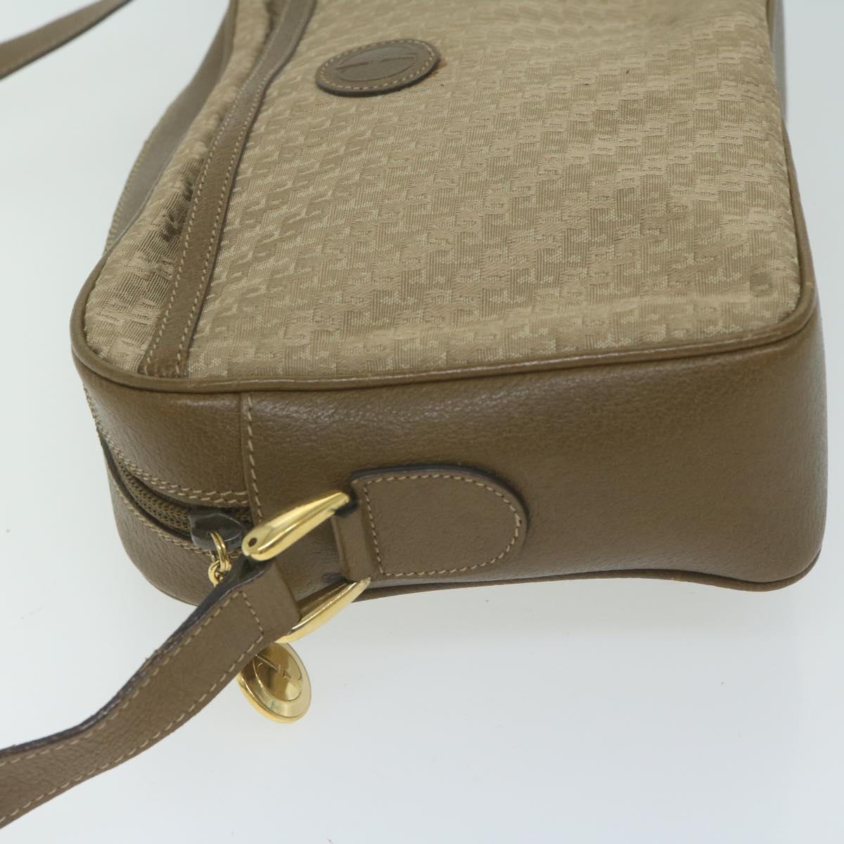 GUCCI Shoulder Bag Canvas Beige Brown Auth bs11707