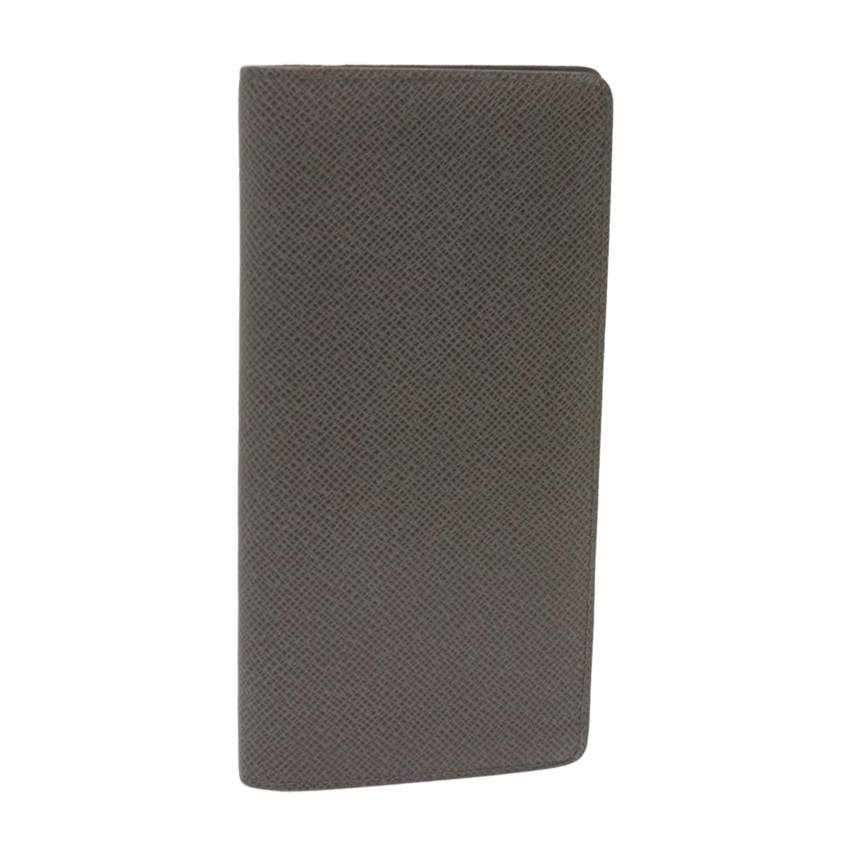 LOUIS VUITTON Taiga Portefeuille Brazza Long Wallet Gray M32653 LV Auth bs11740