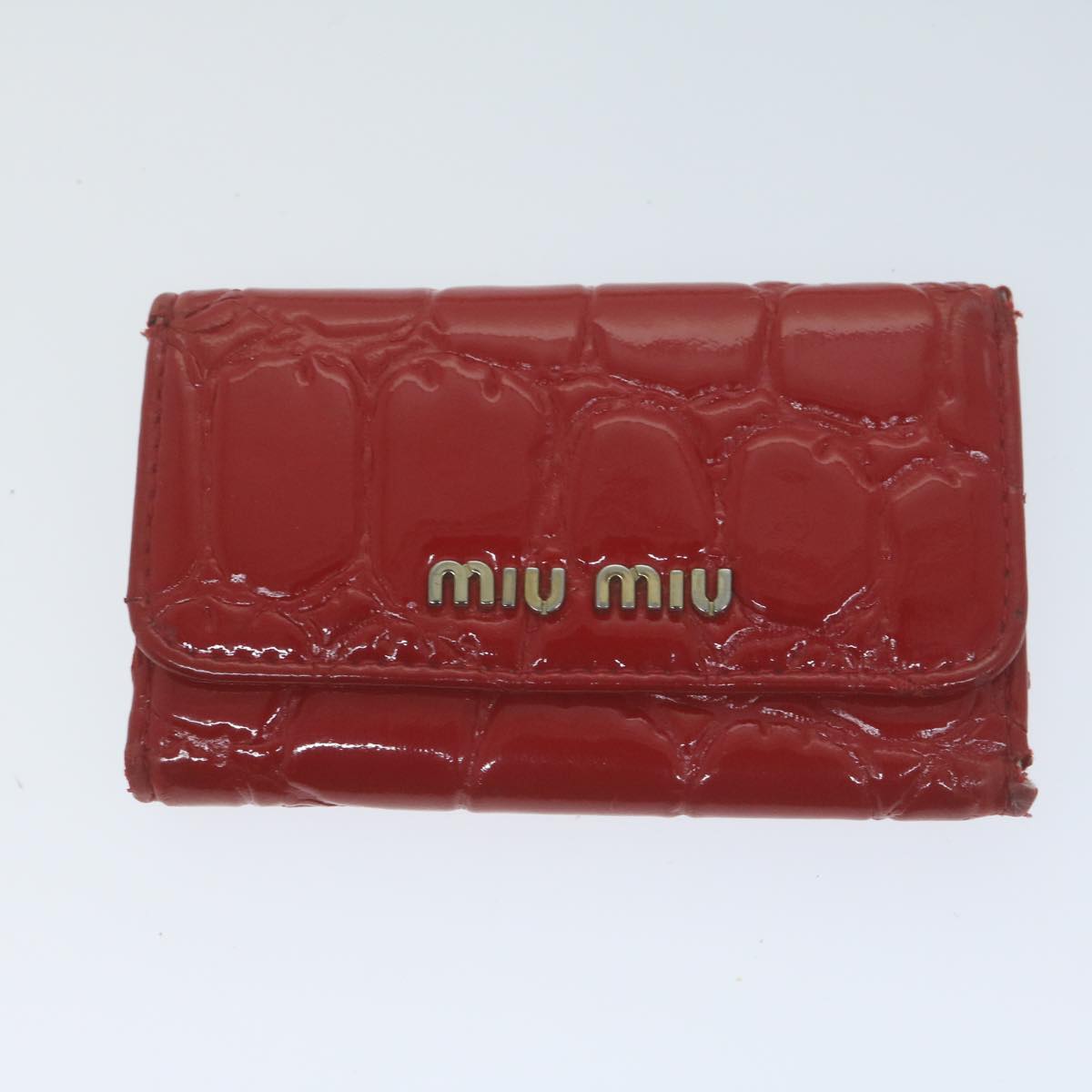 Miu Miu Key Case Wallet Leather 6Set Black Red beige Auth bs11793