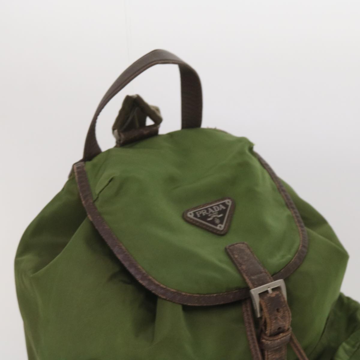 PRADA Backpack Nylon Khaki Auth bs11803