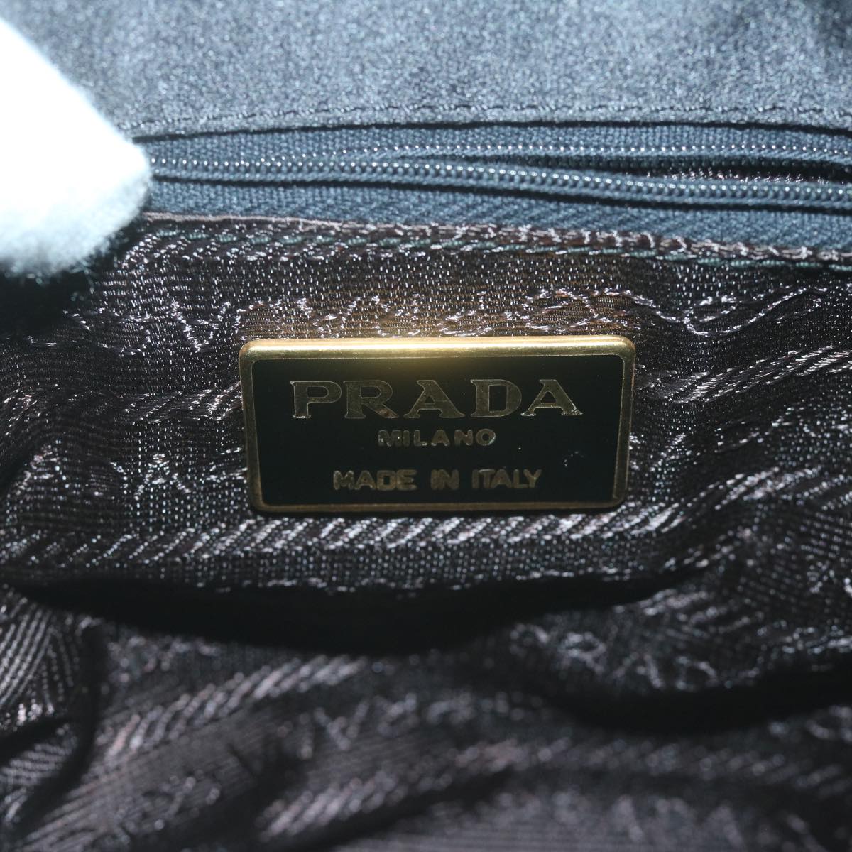 PRADA Hand Bag Satin Black Auth bs11856