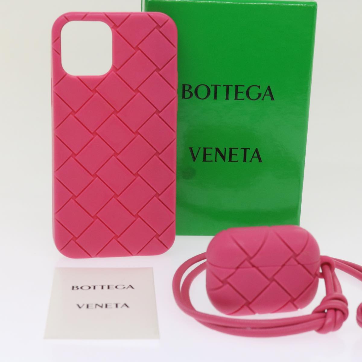 BOTTEGAVENETA airrpods iPhone Case Rubber Pink Auth bs11858