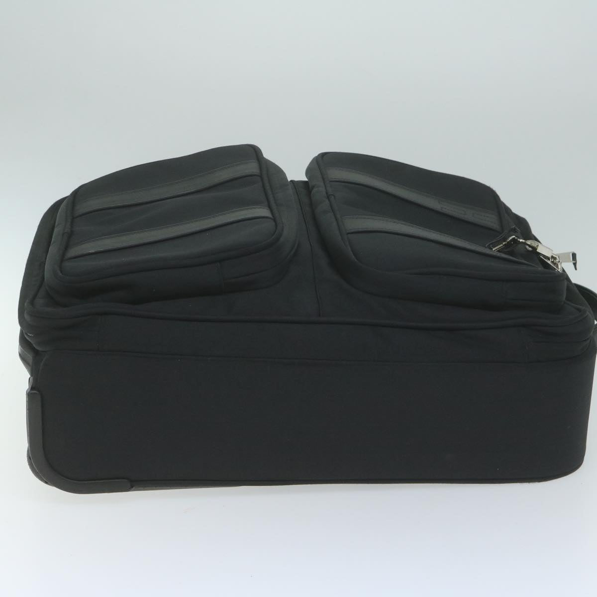 HERMES Carry Case Akapu Luco Trunk Canvas Black Auth bs11869