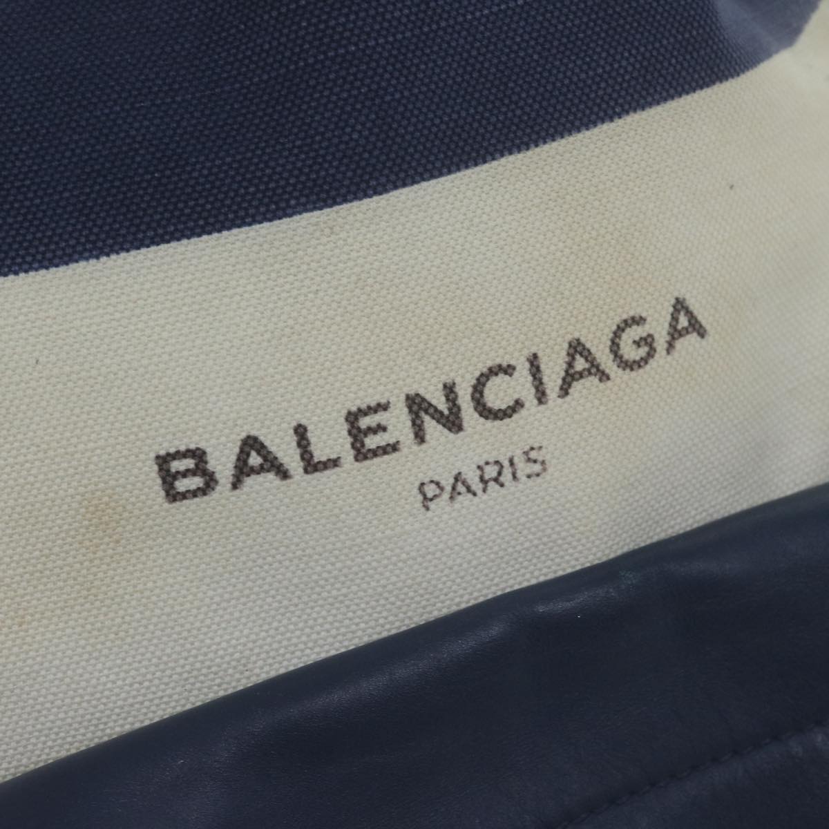 BALENCIAGA Backpack Canvas White Navy 409010 Auth bs11904