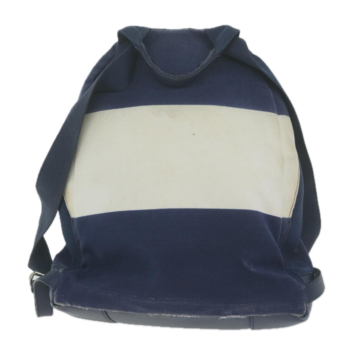 BALENCIAGA Backpack Canvas White Navy 409010 Auth bs11904