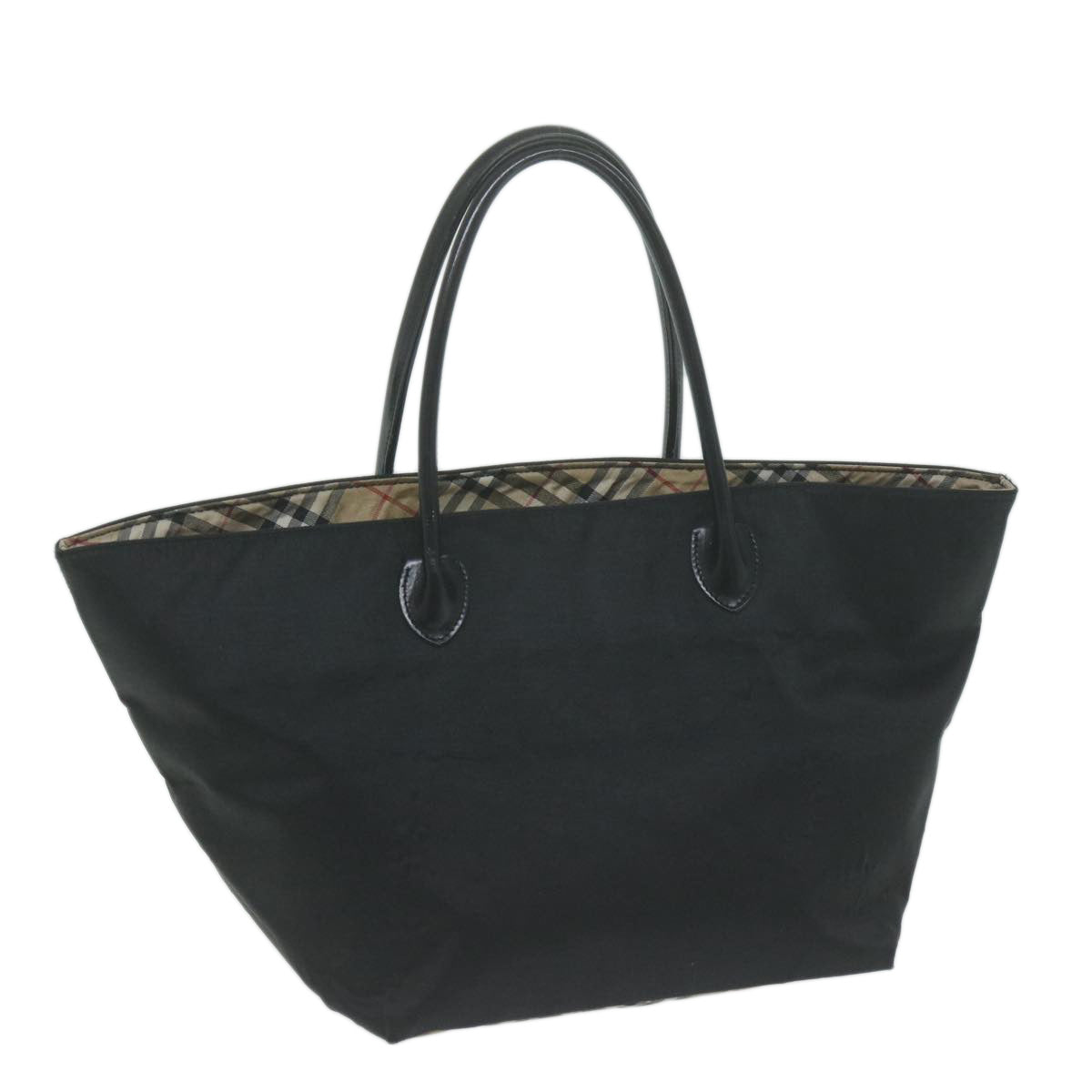 BURBERRY Tote Bag Nylon Black Auth bs11915