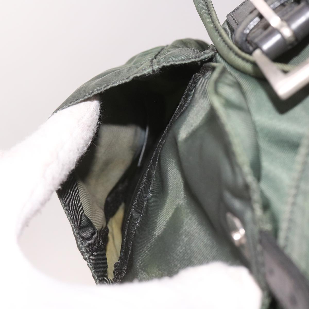 PRADA Backpack Nylon Green Auth bs11956