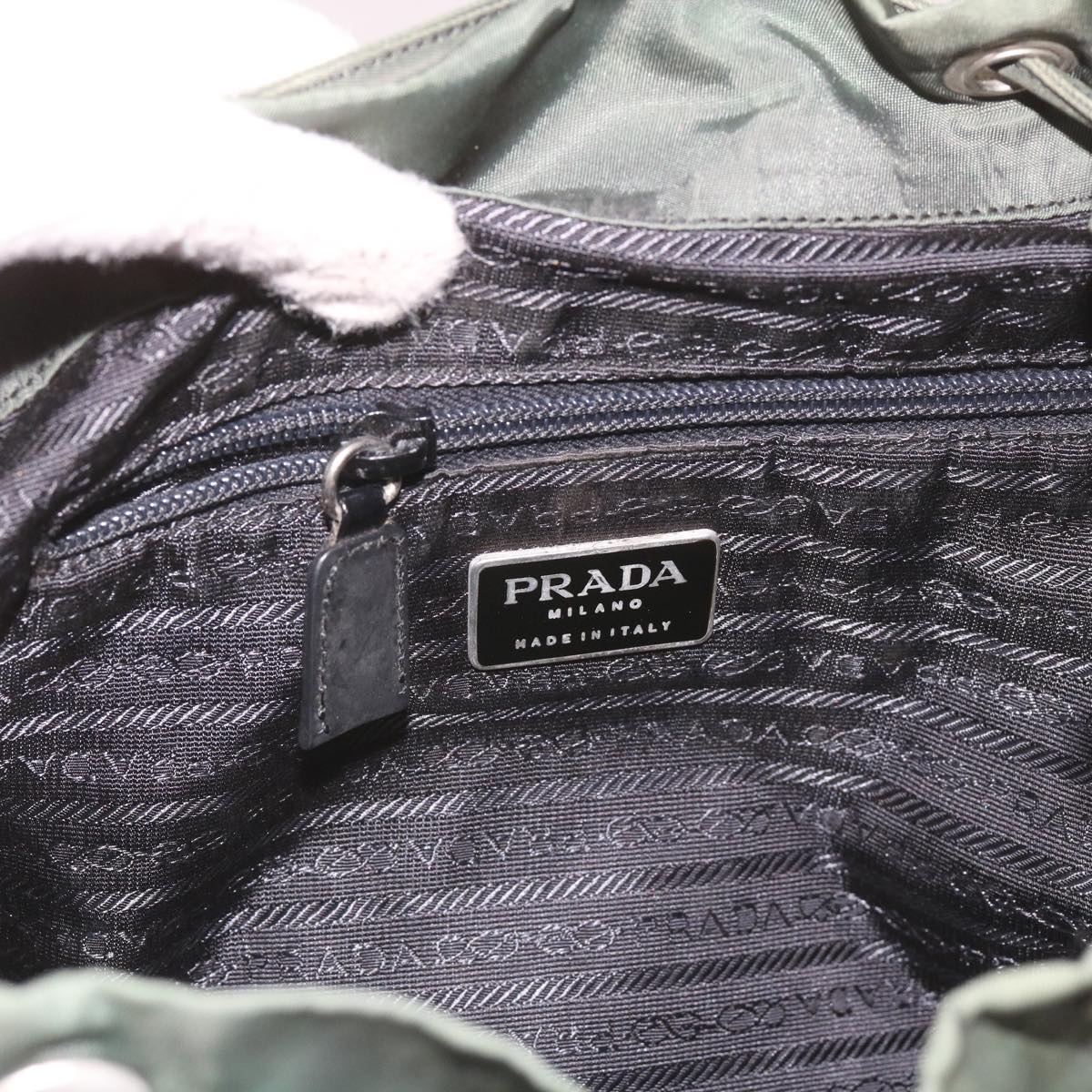 PRADA Backpack Nylon Green Auth bs11956