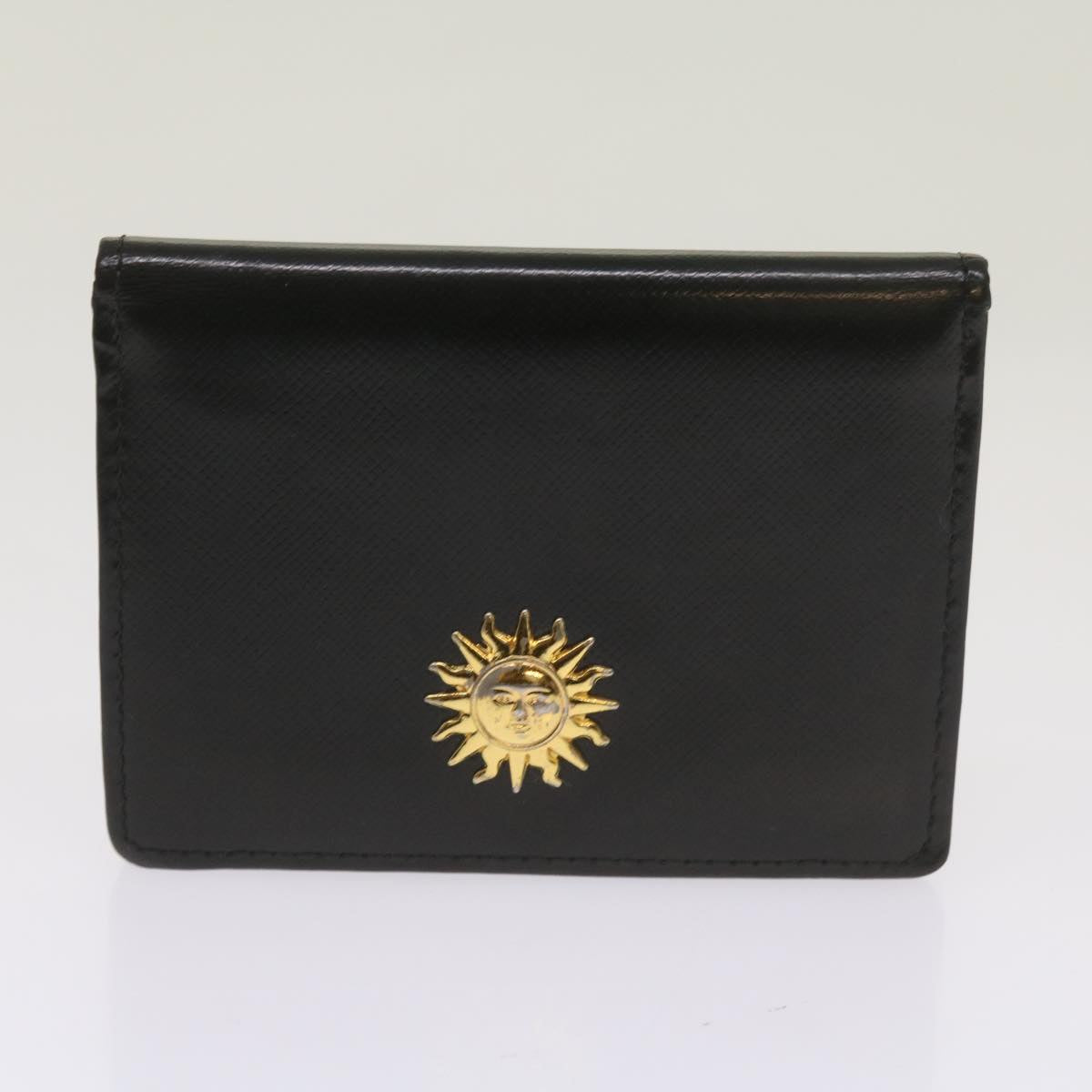 Gianni Versace Pouch Wallet Leather 5Set Black Auth bs11989