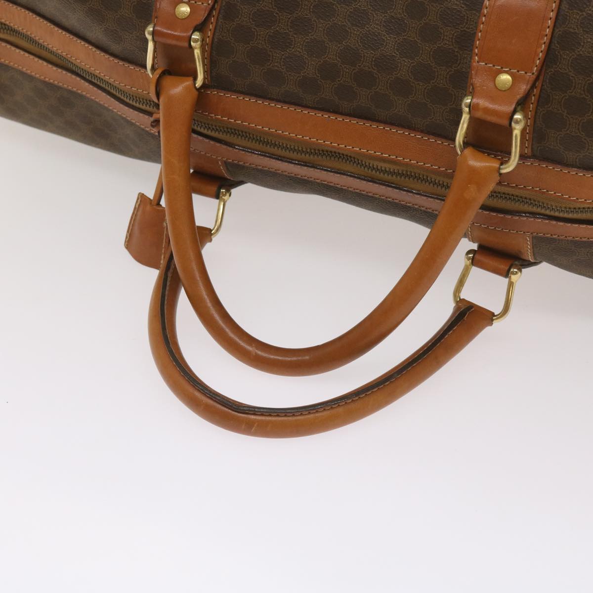 CELINE Macadam Canvas Boston Bag PVC Brown Auth bs12004